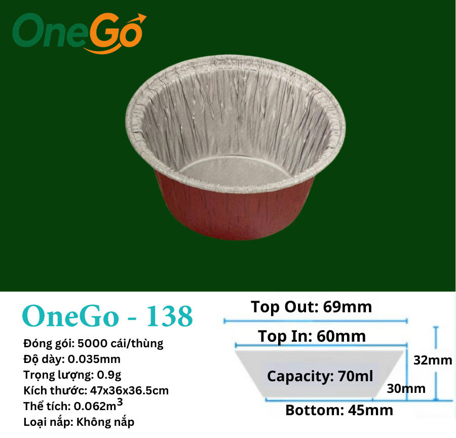 Hộp nhôm thực phẩm 70ml
