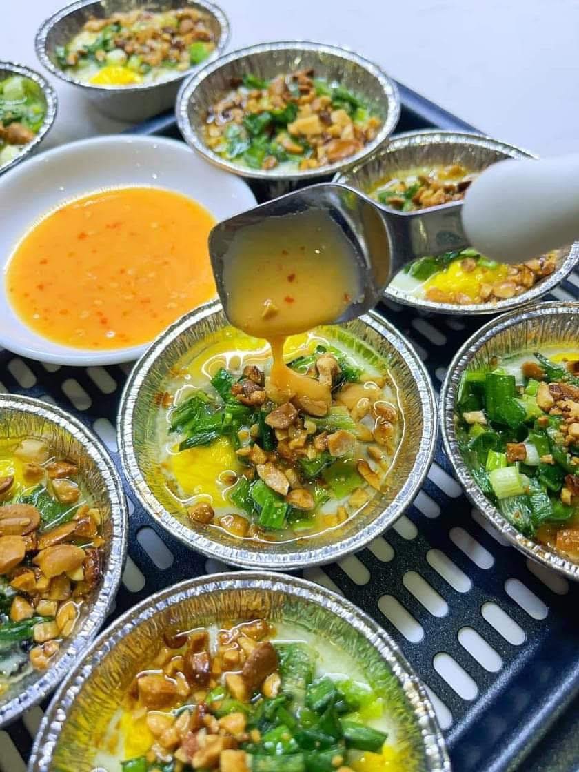 Chén bạc đựng hàu nướng trứng cút mỡ hành OneGo