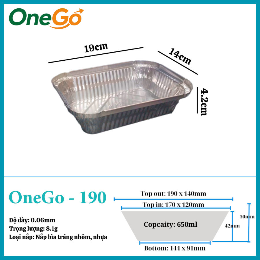 Hộp nhôm thực phẩm 650ml