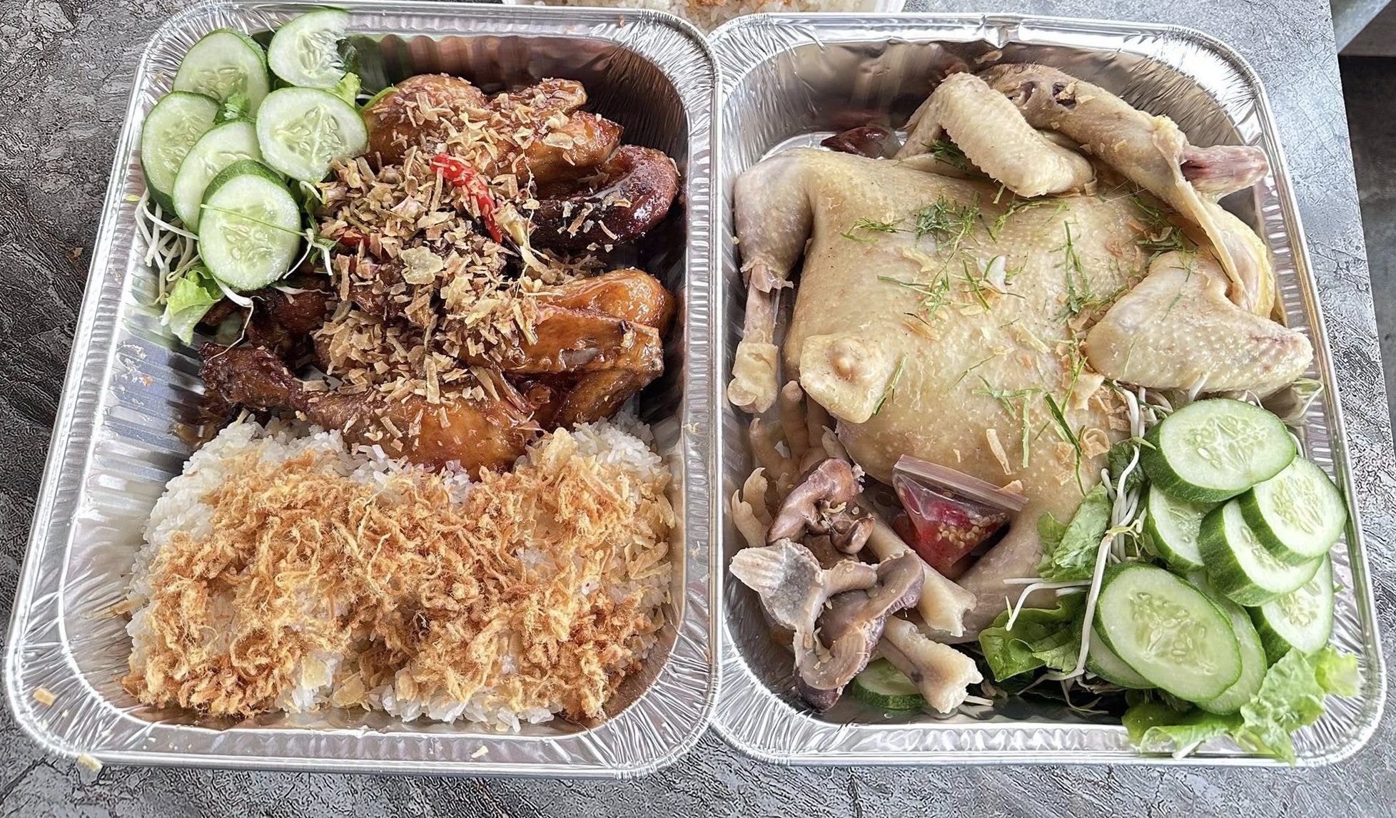 Hộp nhôm đựng gà rim mắm, nước cốt dừa
