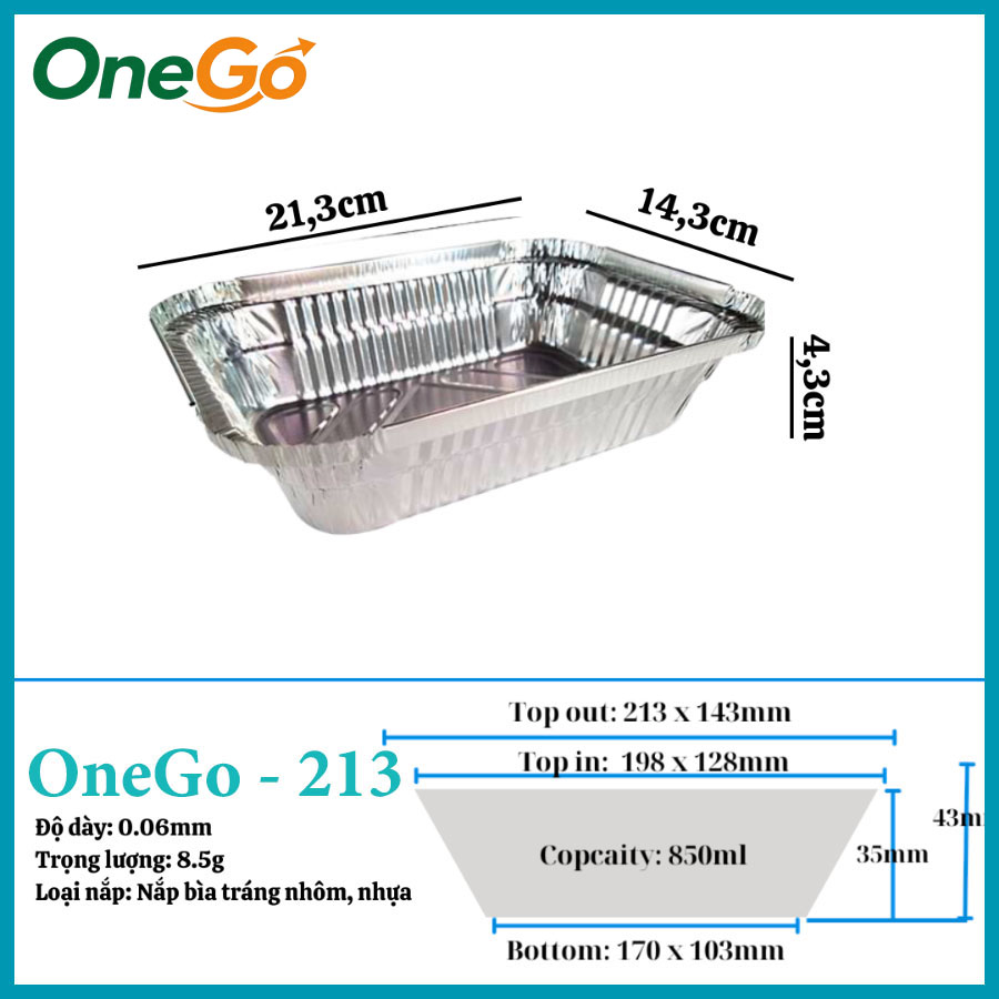 Hộp nhôm thực phẩm 850ml