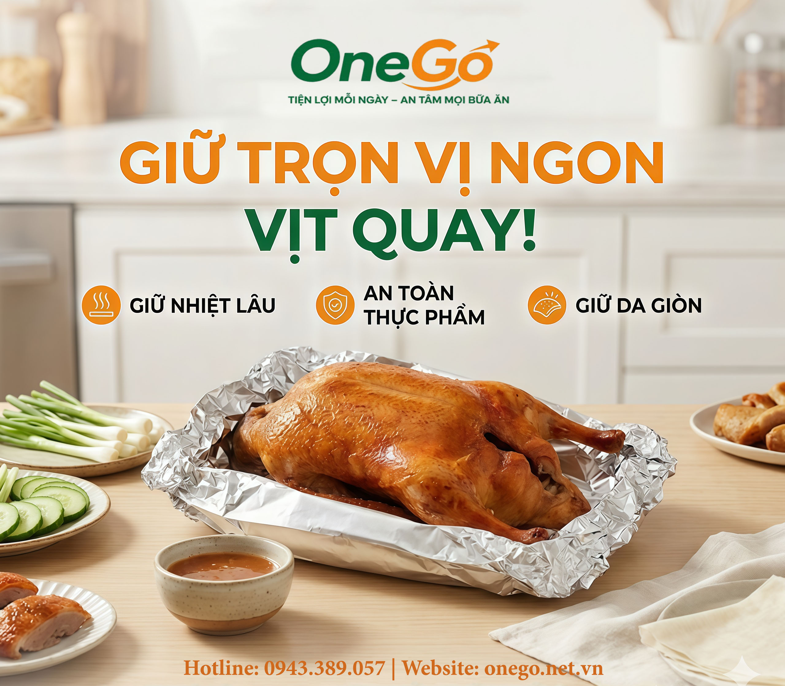 Cuộn giấy bạc bọc vịt quay OneGo