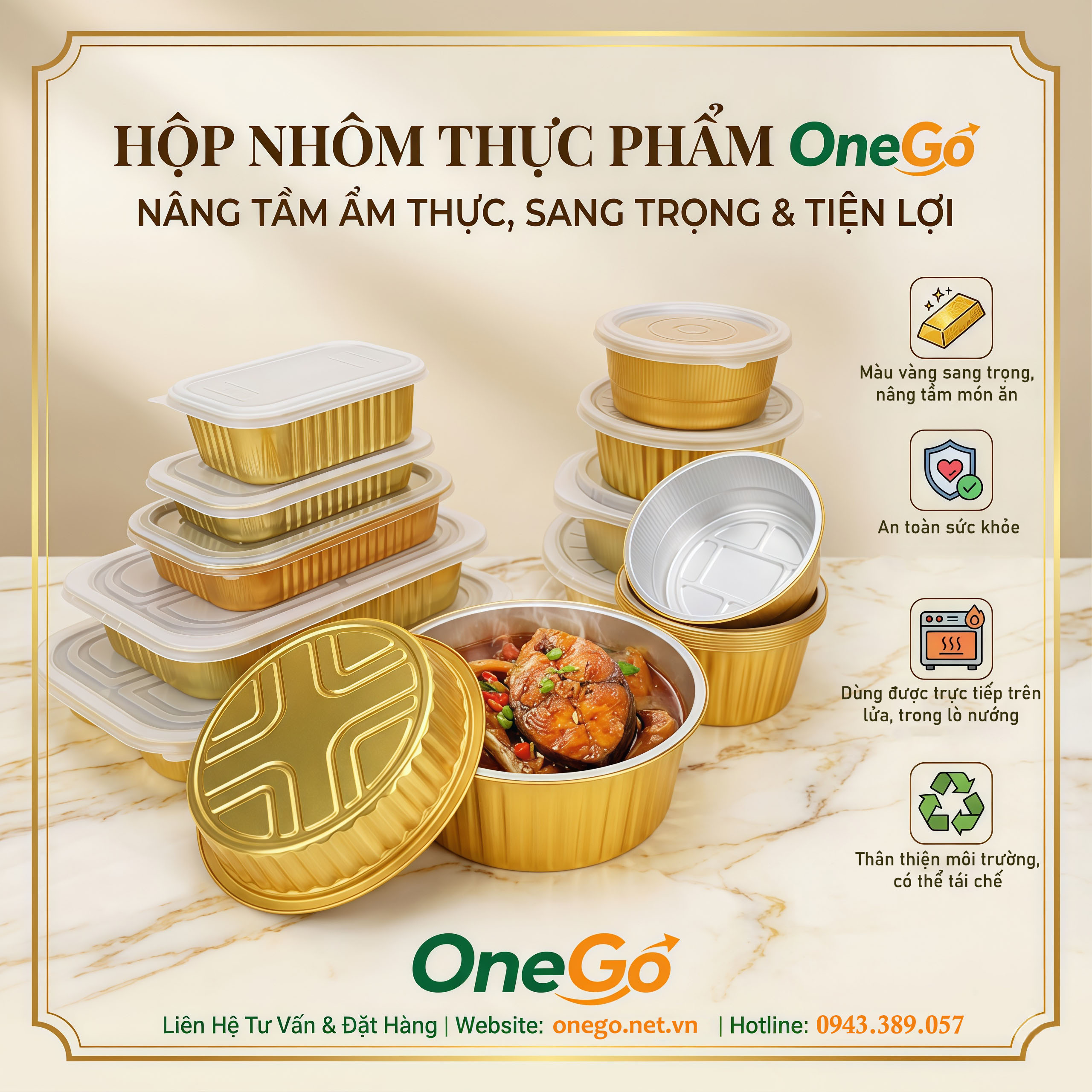 Hộp nhôm thực phẩm cao cấp OneGo