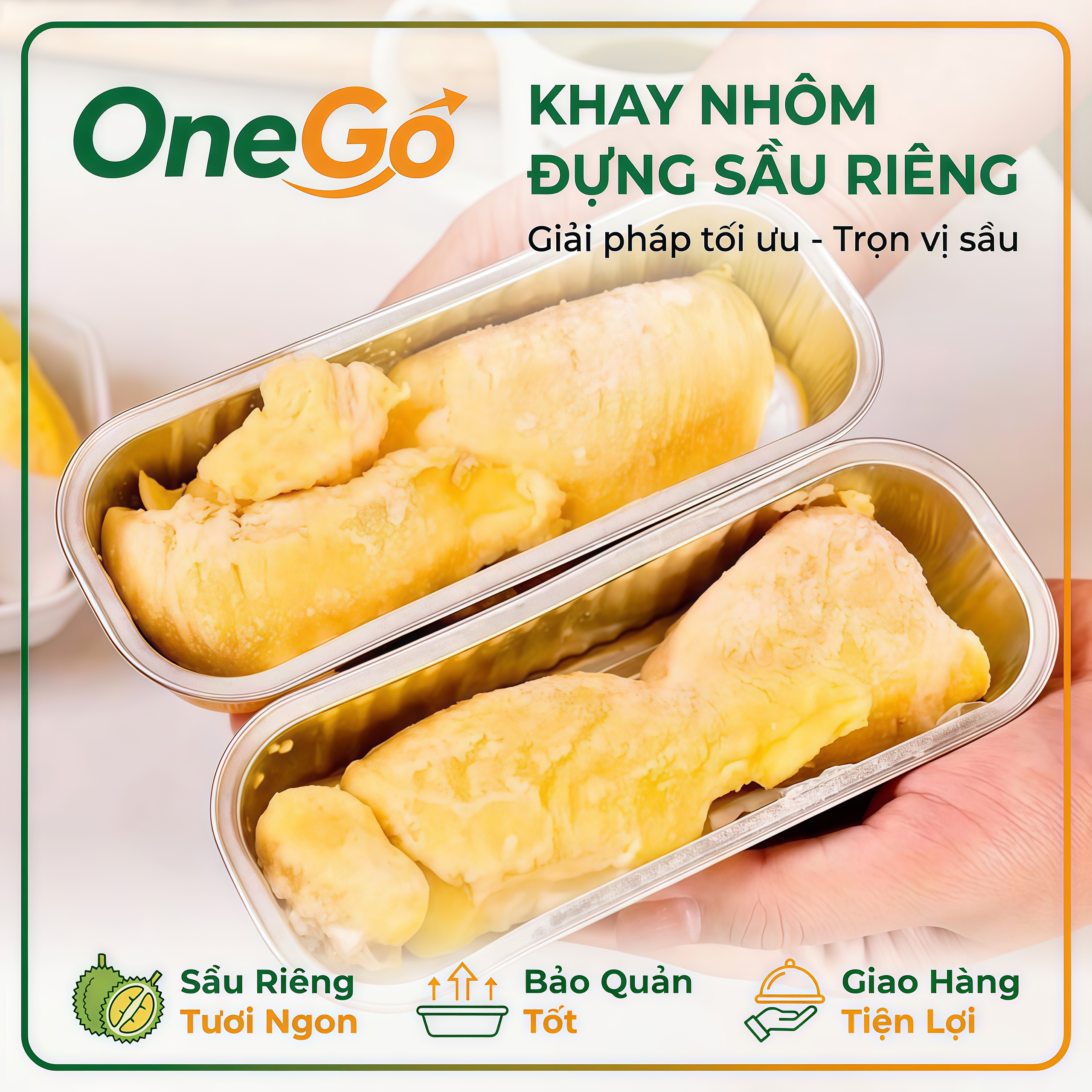 Khay nhôm đựng sầu riêng OneGo