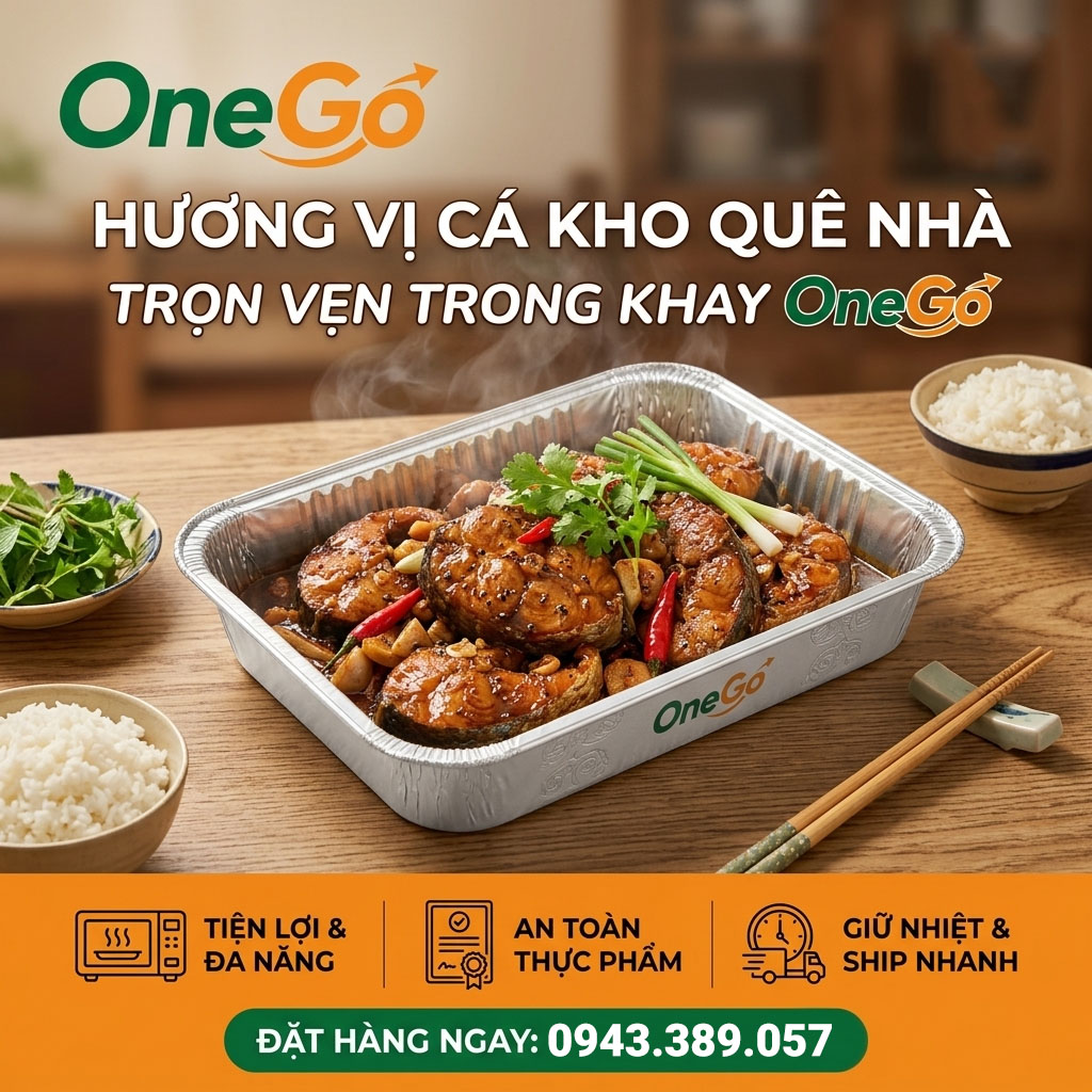 Khay giấy bạc đựng cá kho 