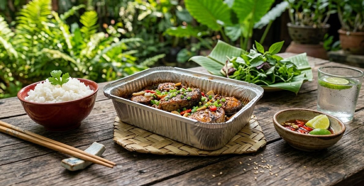 Khay giấy bạc đựng cá kho OneGo