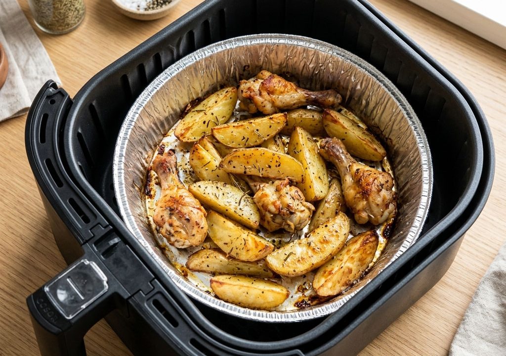 khay nhôm lót nồi chiên không dầu