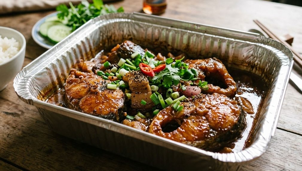 Khay giấy bạc đựng cá kho OneGo