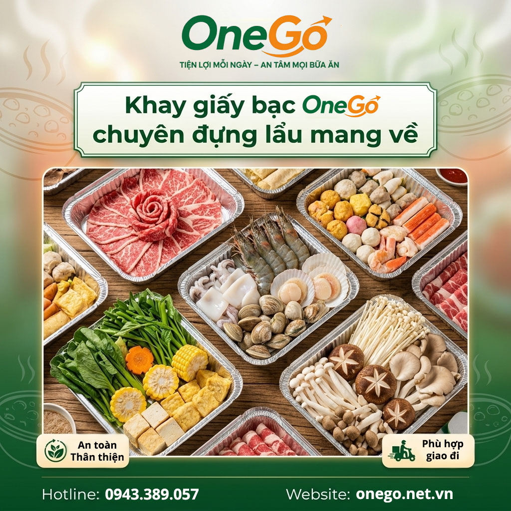 Khay nhôm đựng lẩu mang về OneGo