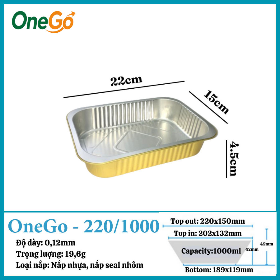 Hộp nhôm thực phẩm 1000ml