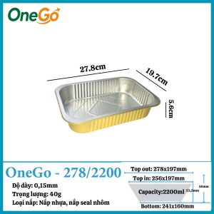 Hộp Nhôm Thực Phẩm 2200ml