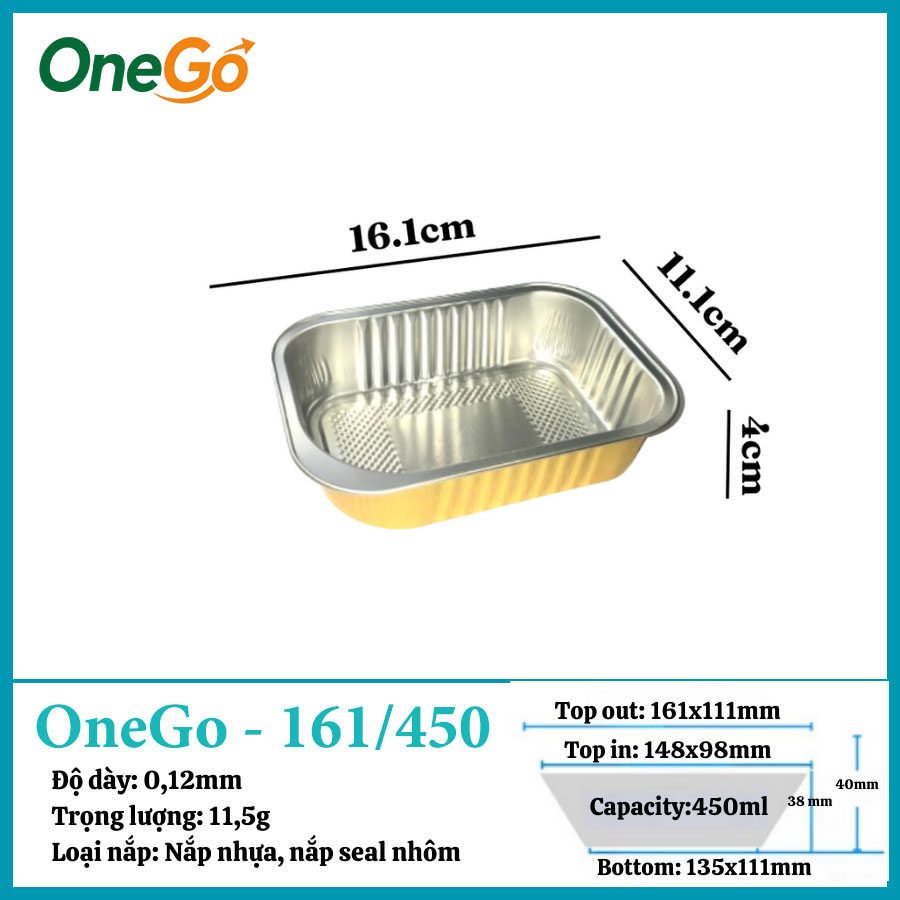 Hộp nhôm thực phẩm 450ml