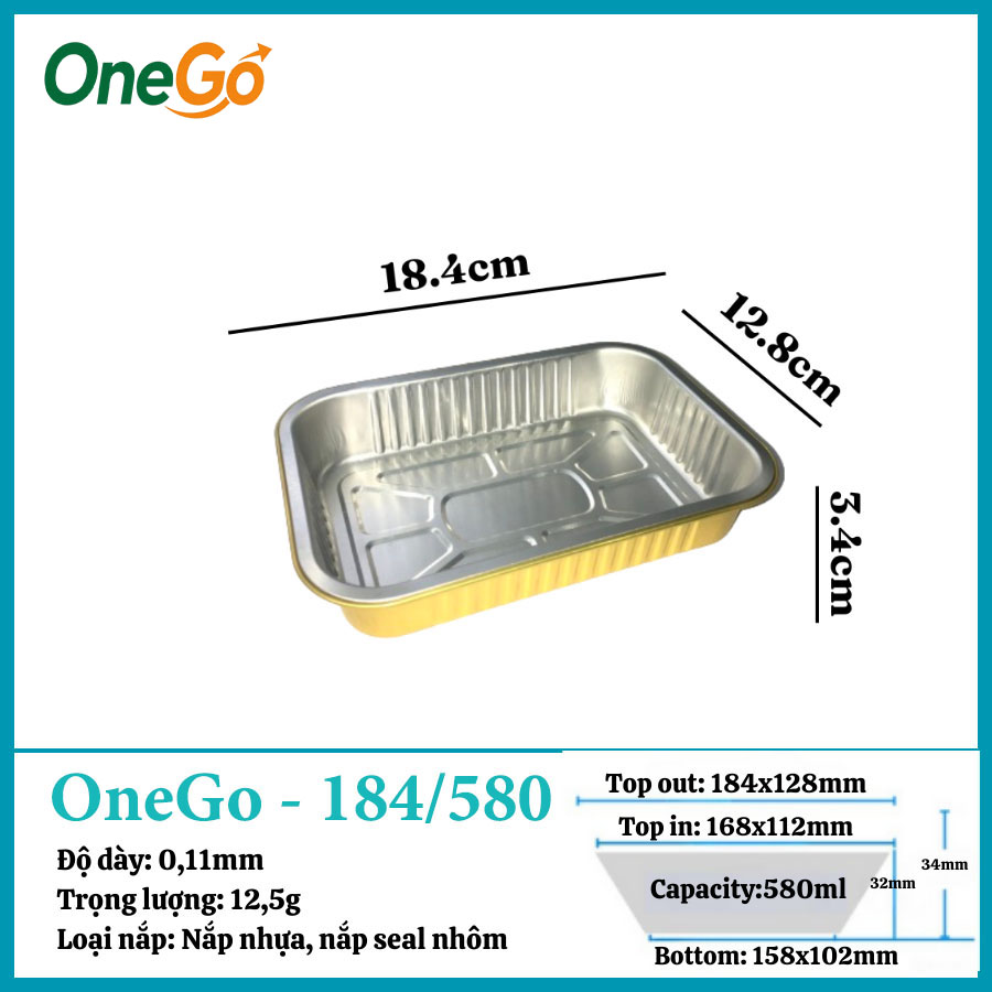 Hộp nhôm thực phẩm 580ml