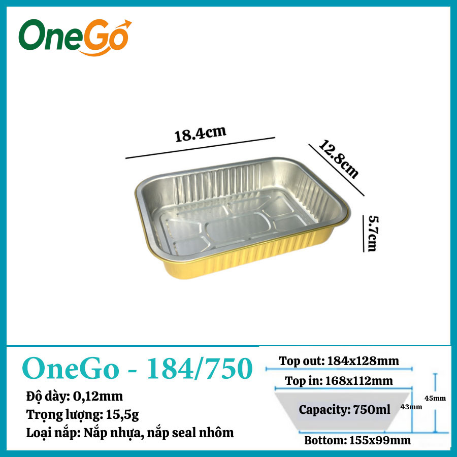 Hộp Nhôm Thực Phẩm 750ml