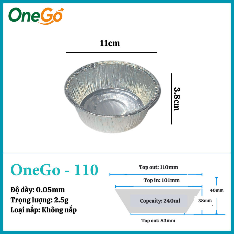 Hộp nhôm thực phẩm 240ml