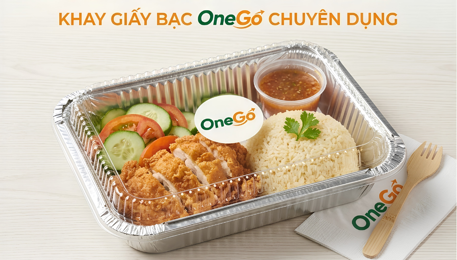 Khay giấy bạc đựng cơm gà