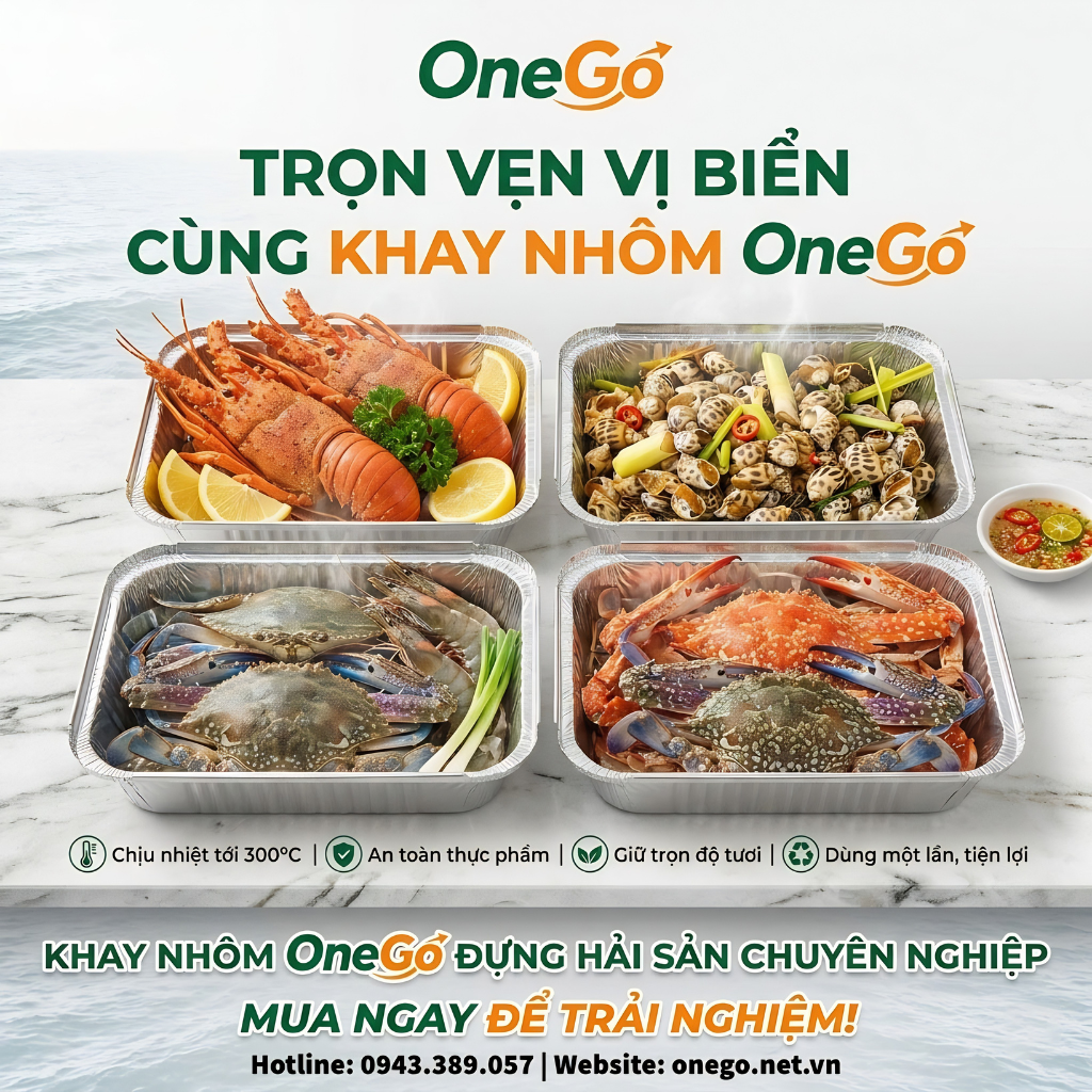 Khay nhôm đựng hải sản OneGo