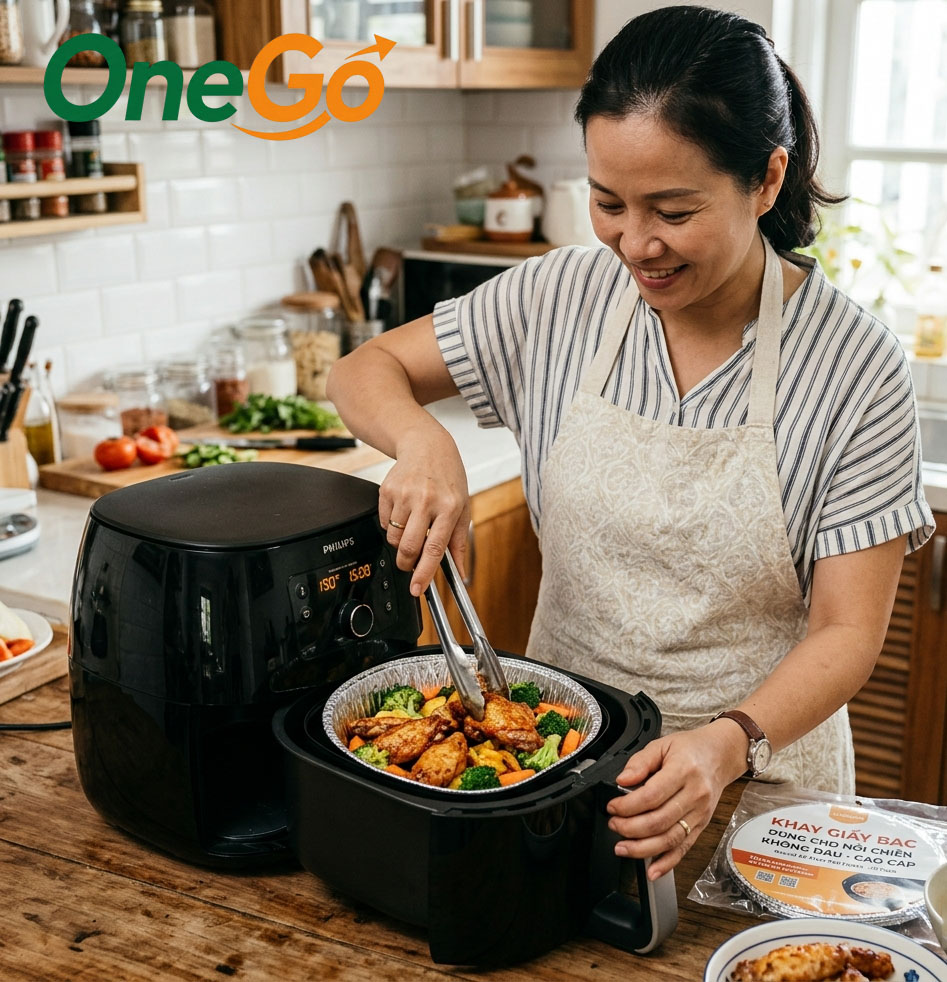 Khay giấy bạc dùng cho nồi chiên không dầu
