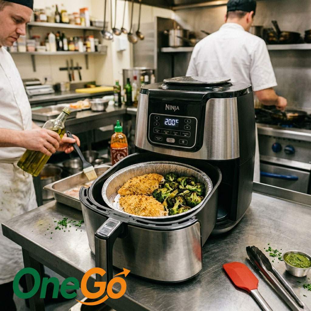 khay giấy bạc lót chống dính nồi chiên không dầu