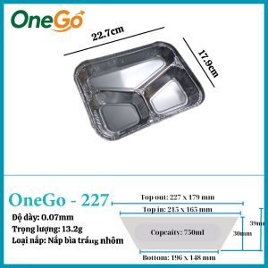 Hộp nhôm thực phẩm 750ml (3 ngăn)
