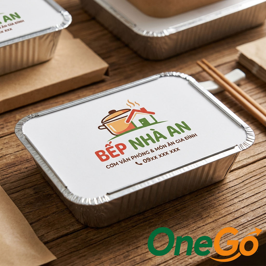 In logo thương hiệu lên nắp bìa tráng nhôm