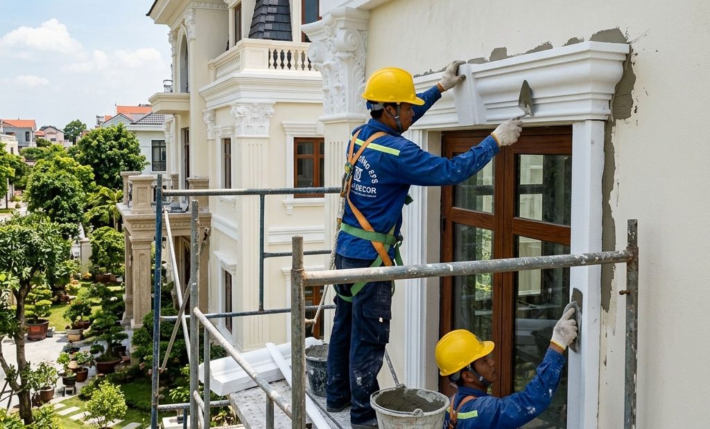 Sản xuất thi công phào chỉ EPS