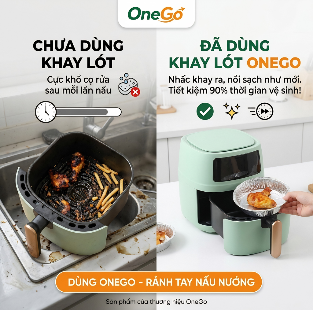 khay giấy nhôm lót nồi chiên không dầu