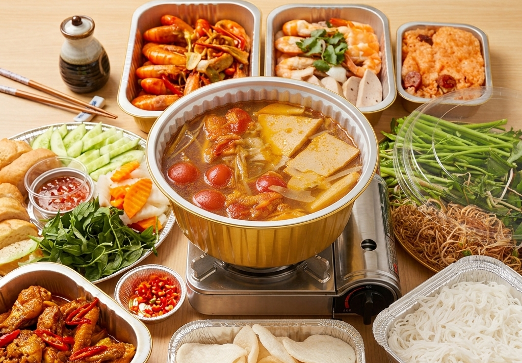 Tô nhôm tròn đựng lẩu