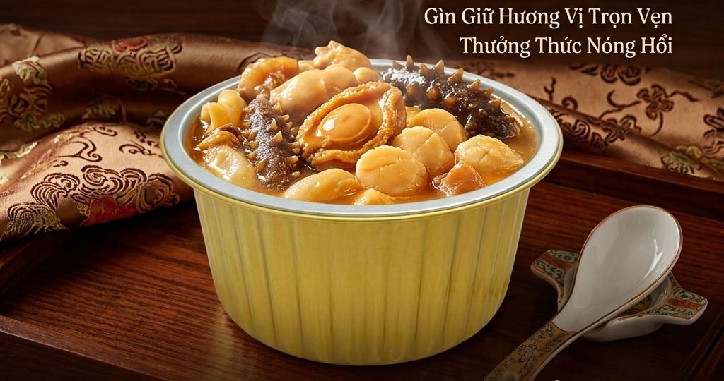 Hộp nhôm tròn đựng món Phật Nhảy Tường