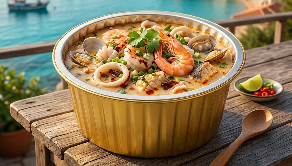 Hộp nhôm tròn đựng súp hải sản