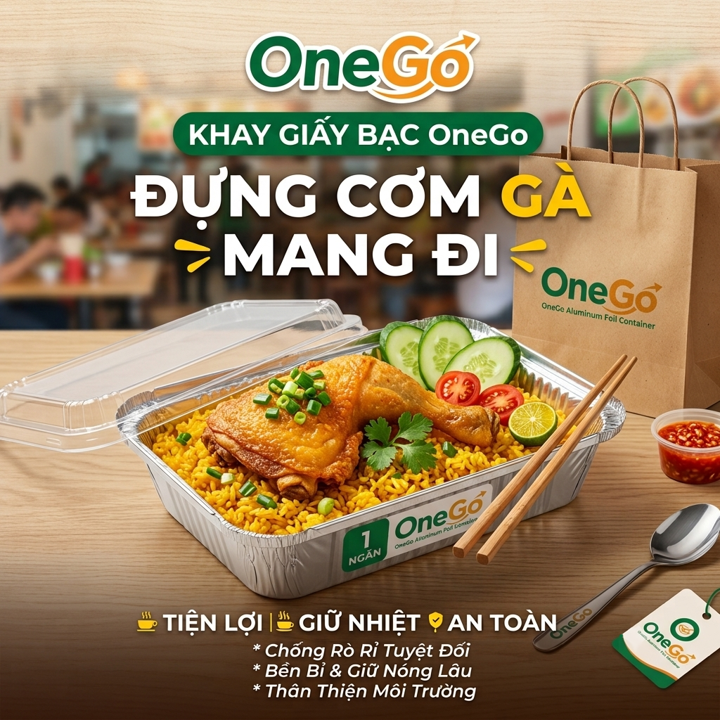 Khay nhôm đựng cơm gà mang đi