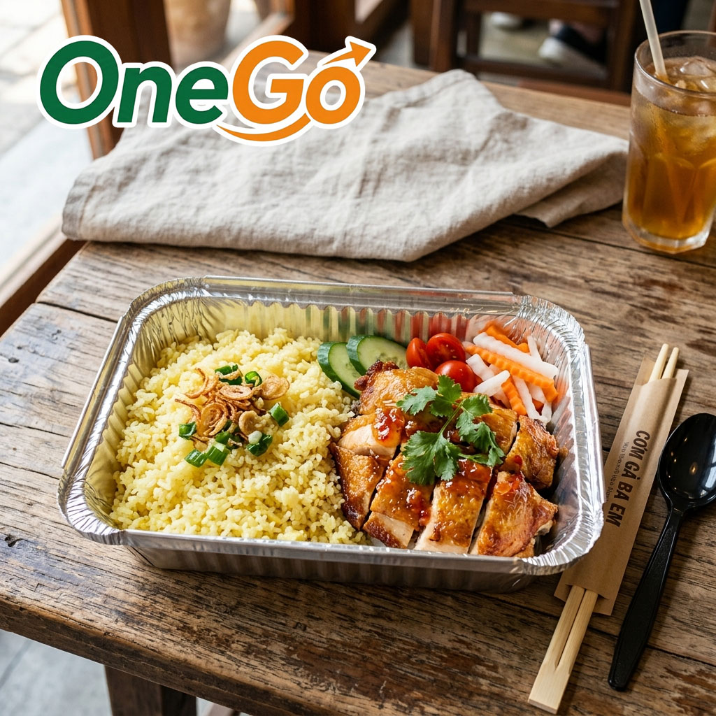 Khay nhôm đựng cơm gà mang đi