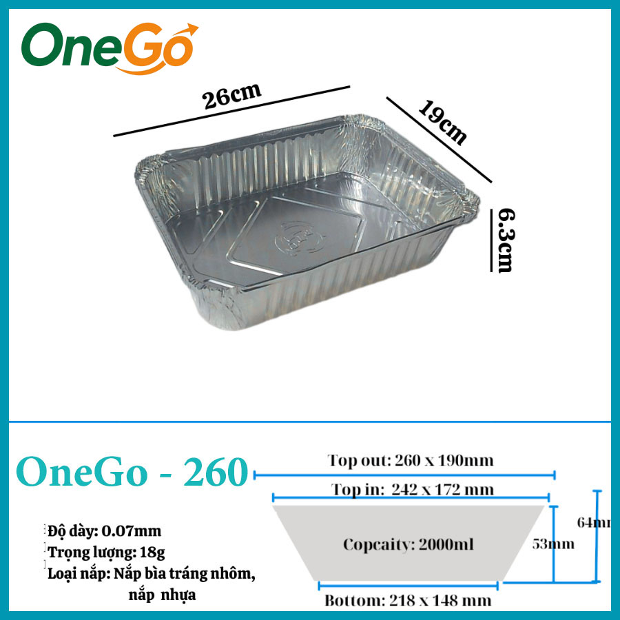 Khay giấy bạc đựng hải sản 2000ml