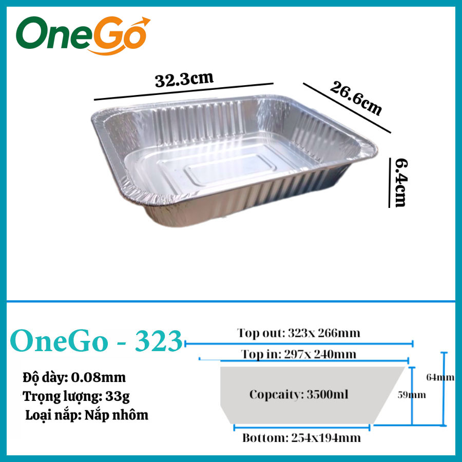 Khay giấy bạc đựng hải sản 3500ml