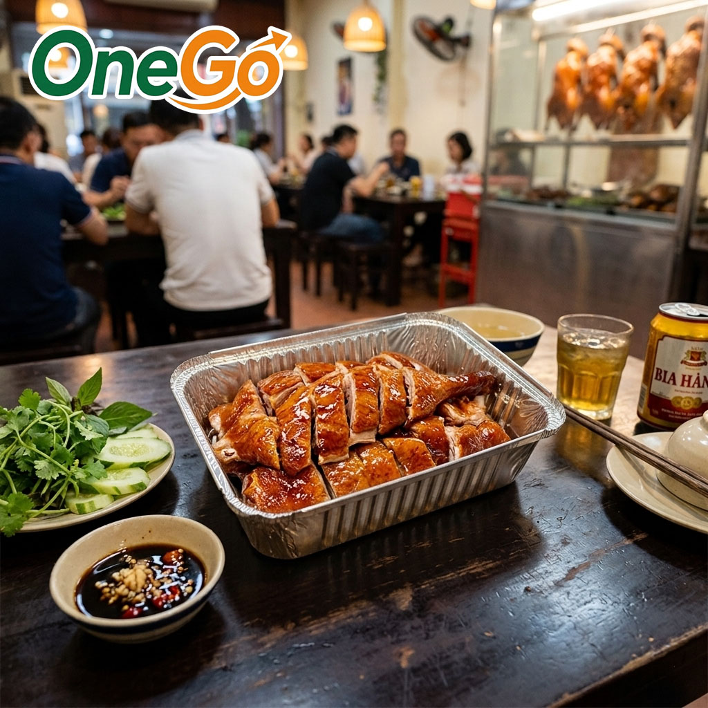 Khay giấy bạc đựng vịt nguyên con